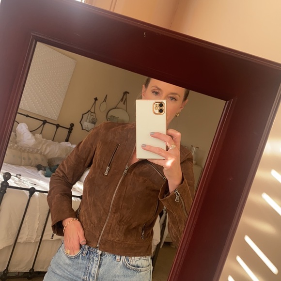 Anthropologie Levi’s leather brown Moto jacket Xs NWOT - Picture 2 of 6